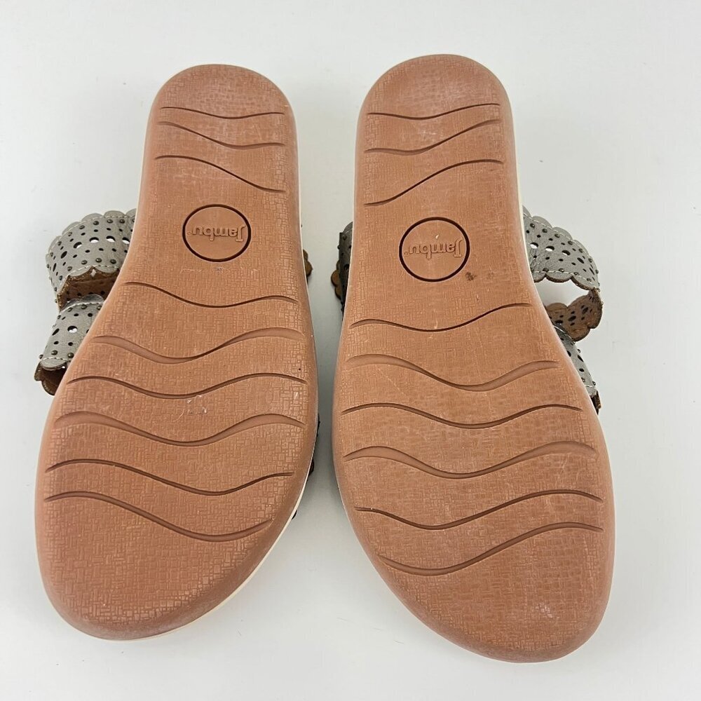 Jambu JBU Sandals Womens Size 7 Metallic Gold Perforated Strappy Comfort Shoes - Picture 9 of 9